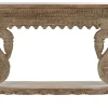 Consola de Entrada Tallada en Madera Teca y Mango MB-216511