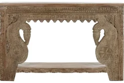 Consola de Entrada Tallada en Madera Teca y Mango MB-216511