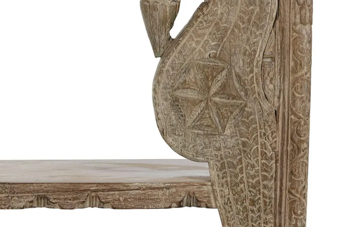 Consola de Entrada Tallada en Madera Teca y Mango MB-216511