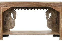Consola de Entrada Tallada en Madera Teca y Mango MB-216511