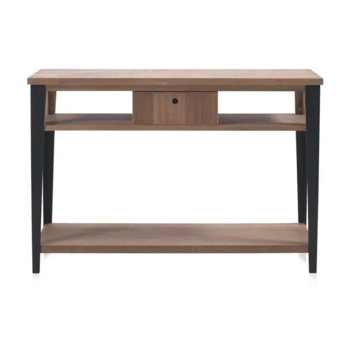 Consola de madera color natural con patas color negro GABAR 10406