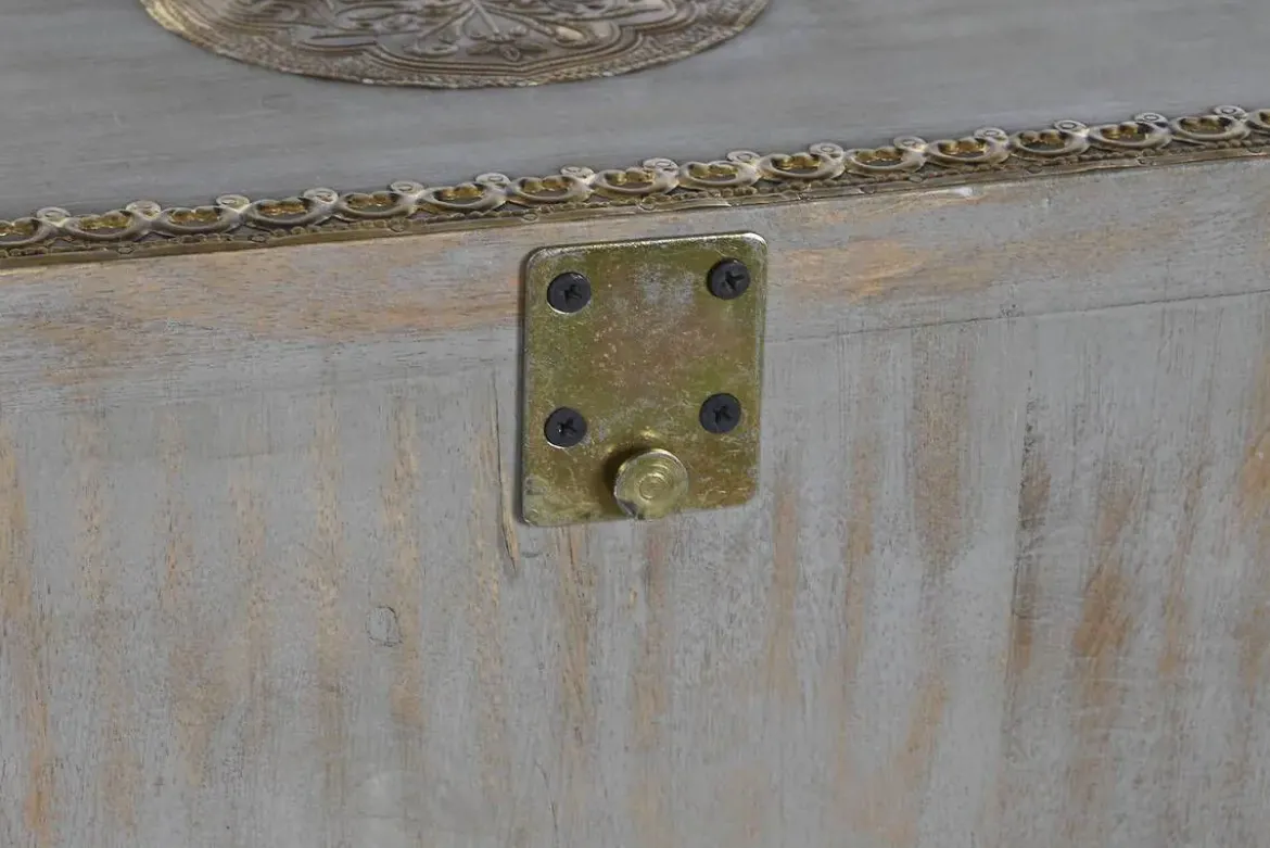 Consola de Madera de Mango con Latón Elefante Dorado MB-200965