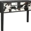 Consola de Madera de Mango con Piel Vaca MB-208897