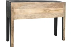 Consola de Madera de Mango con Piel Vaca MB-208897