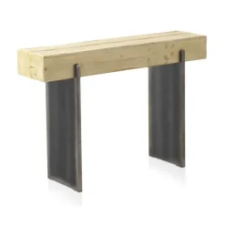 Consola de madera maciza chapada en abeto natural GABAR 10935