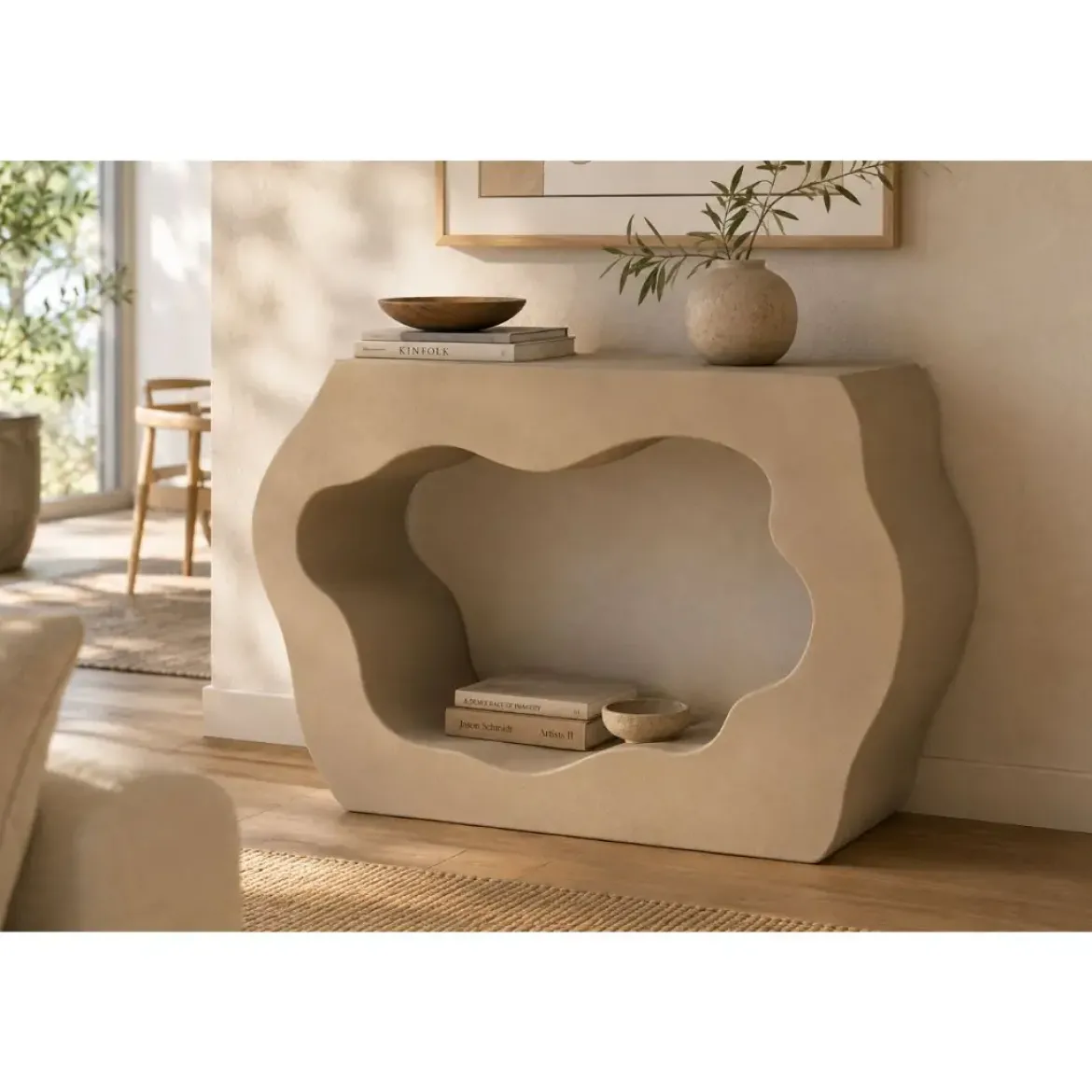Consola de MDF con Acabado Arena Rugoso MB-227608