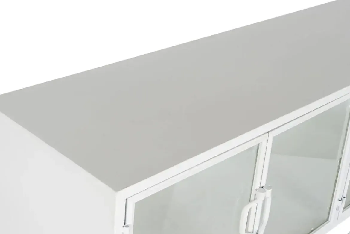 Consola de Metal Blanca con Puertas de Cristal MB-208105