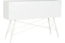 Consola de Metal Blanca con Puertas de Cristal MB-208105