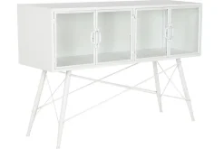 Consola de Metal Blanca con Puertas de Cristal MB-208105