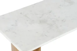 Consola de Mármol Blanco con Madera de Mango 120 cm MB-208508