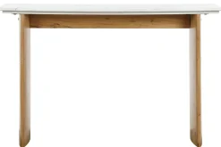 Consola de Mármol Blanco con Madera de Mango 120 cm MB-208508