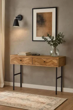 Consola de Recibidor de Acacia con Patas de Metal MB-222423