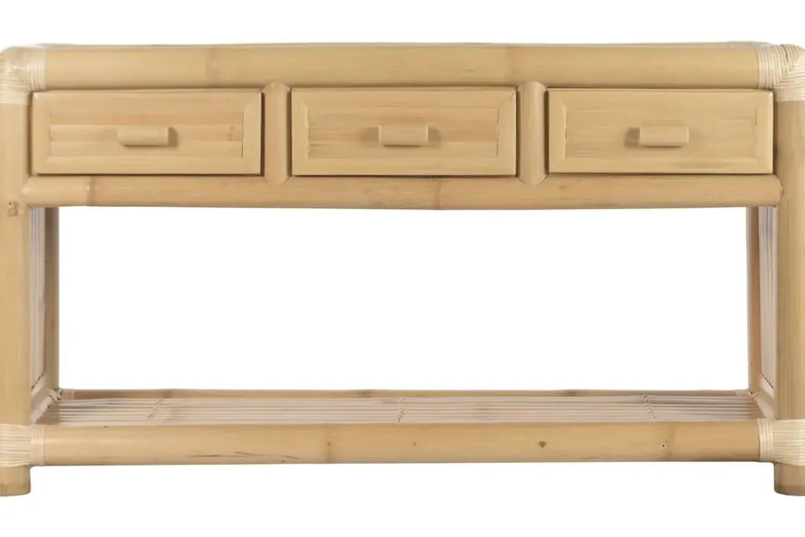 Consola de Recibidor de Bambú y Ratán Natural MB-221752