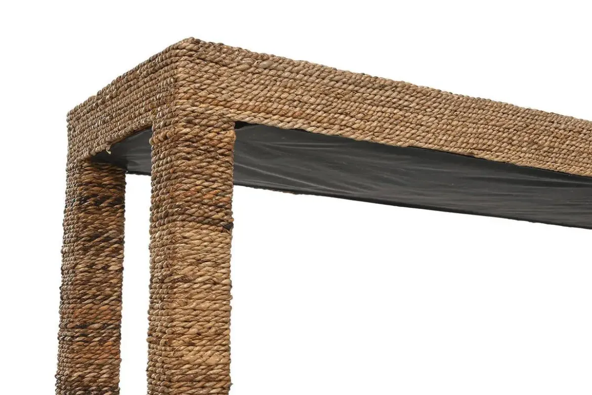 Consola de Recibidor de Fibra Natural y Madera de Teca MB-220078