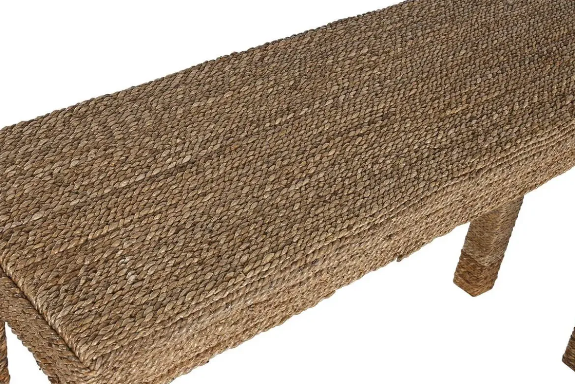 Consola de Recibidor de Fibra Natural y Madera de Teca MB-220078
