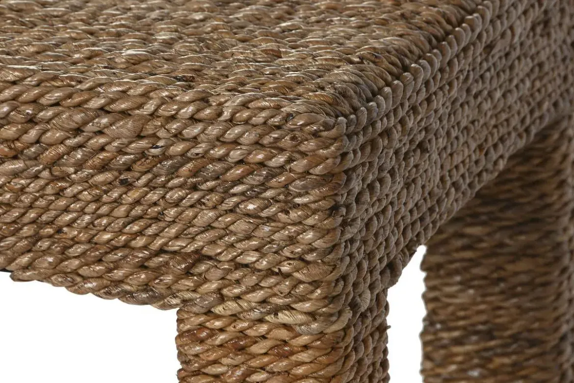 Consola de Recibidor de Fibra Natural y Madera de Teca MB-220078