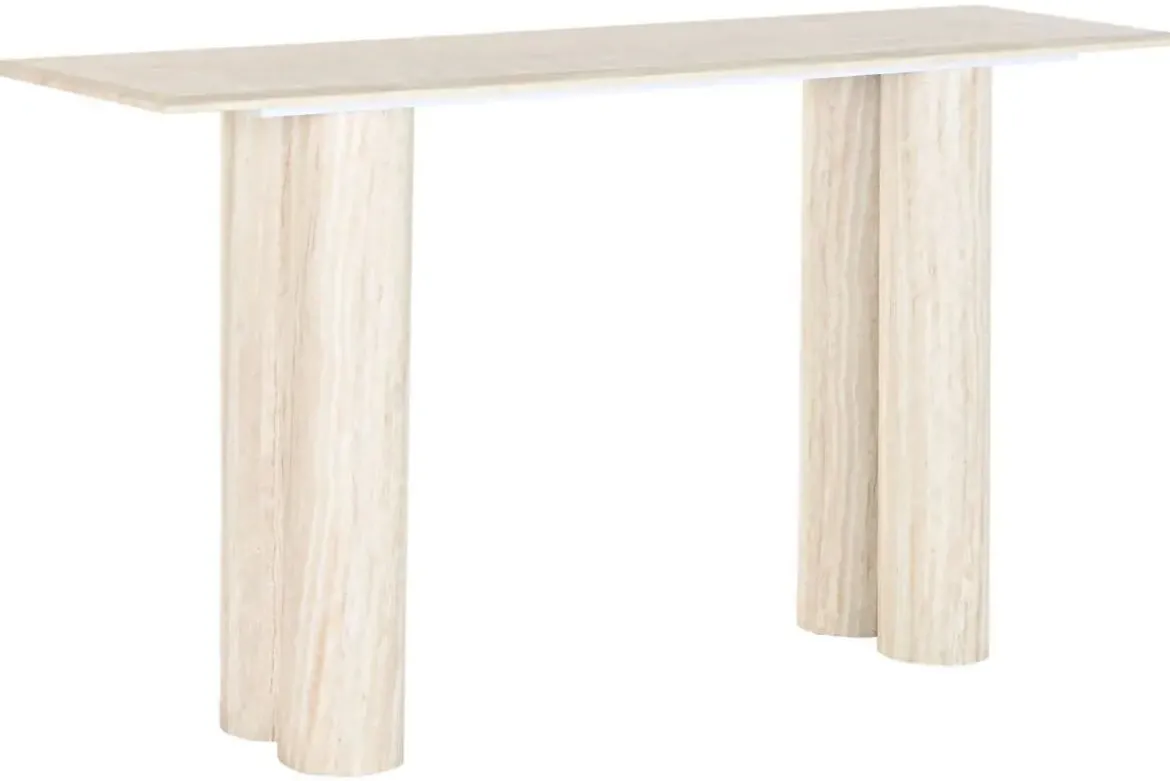 Consola de Recibidor de Granito y MDF Color Beige MB-221375