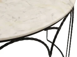 Consola de Recibidor de Hierro Negro con Mármol MB-227931