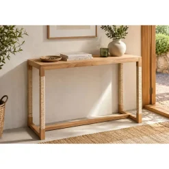 Consola de Recibidor de Madera de Abeto Natural con Cuerda MB-209208