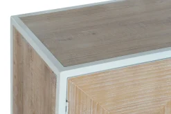 Consola de Recibidor de Madera de Abeto y Metal Blanco MB-206500