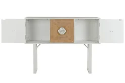 Consola de Recibidor de Madera de Abeto y Metal Blanco MB-206500