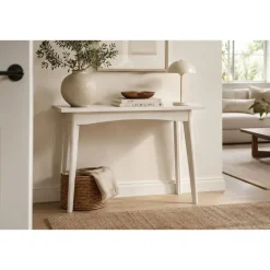 Consola de Recibidor de Madera de Mango Blanco Roto MB-215072