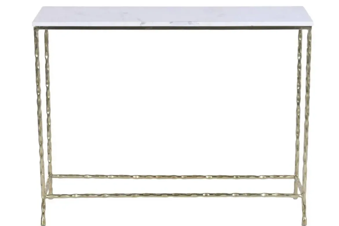 Consola de Recibidor de Mármol y Hierro Dorado MB-227937