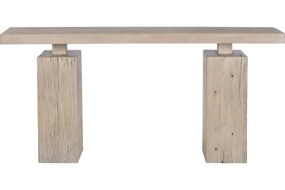 Consola de Recibidor en Madera de Olmo Macizo Natural MB-226318