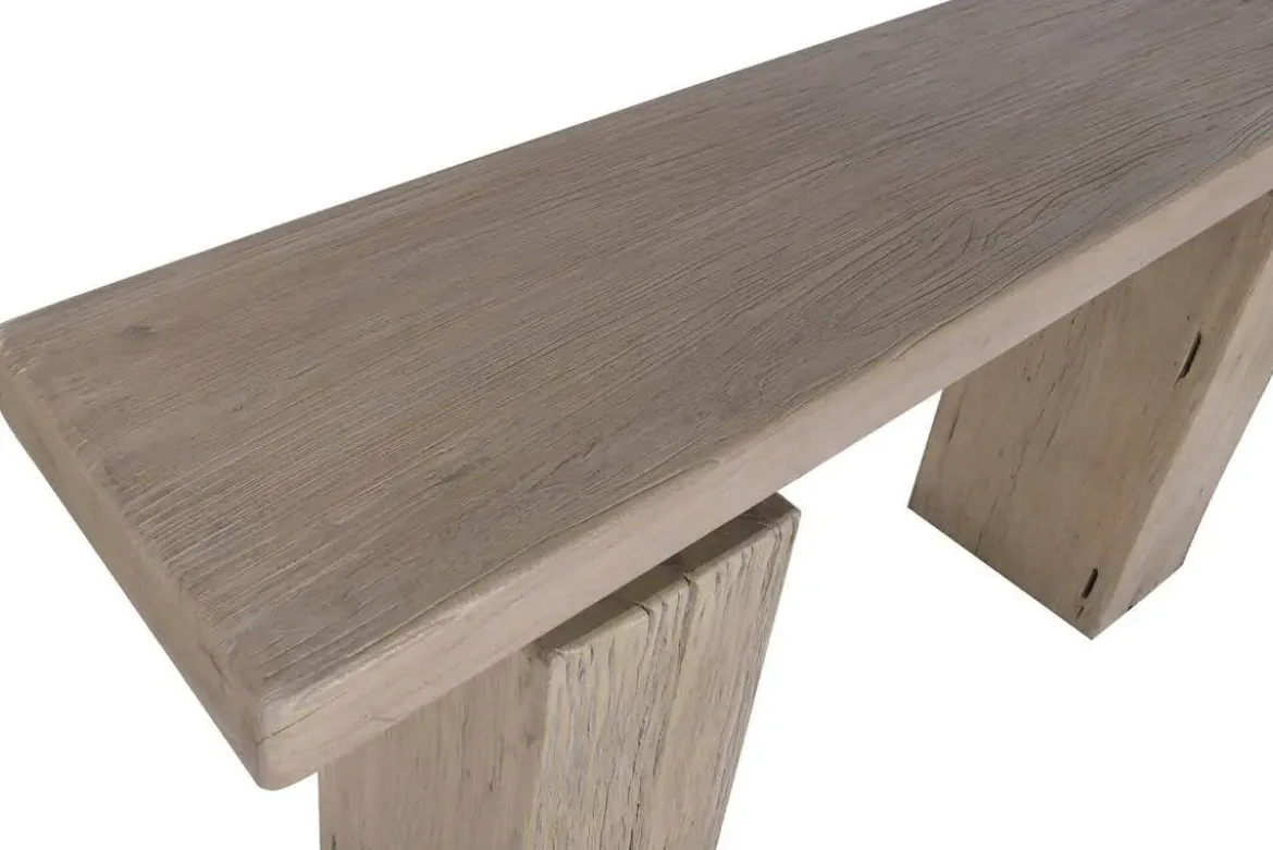 Consola de Recibidor en Madera de Olmo Macizo Natural MB-226318