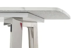 Consola en Acero y Mármol Plateado MB-182534