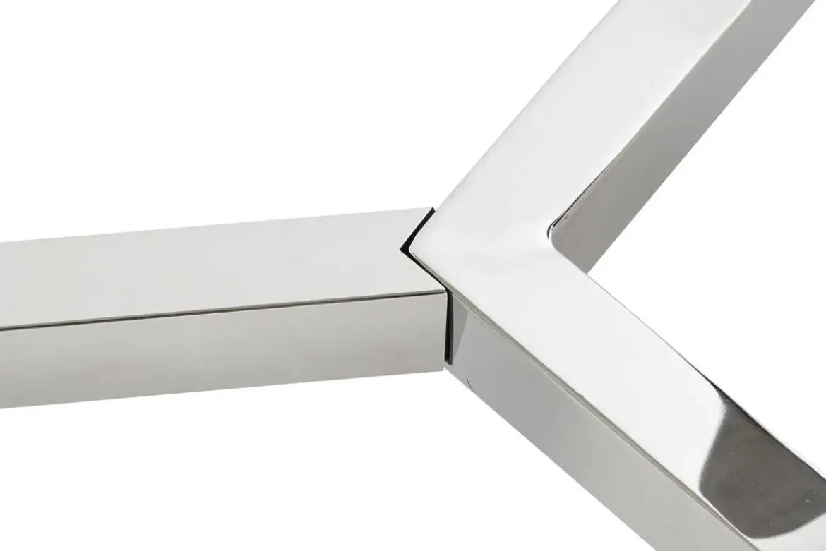 Consola en Acero y Mármol Plateado MB-182534