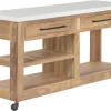 Consola Estructura de Madera Reciclada con Ruedas MB-222401
