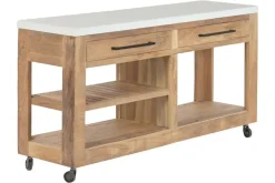 Consola Estructura de Madera Reciclada con Ruedas MB-222401