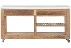 Consola Estructura de Madera Reciclada con Ruedas MB-222401
