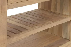 Consola Estructura de Madera Reciclada con Ruedas MB-222401