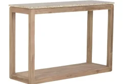 Consola Estructura de Madera Reciclada con Mármol Natural MB-221765