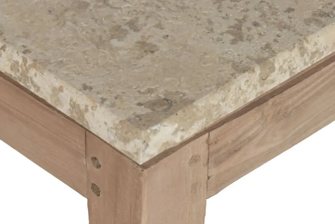 Consola Estructura de Madera Reciclada con Mármol Natural MB-221765