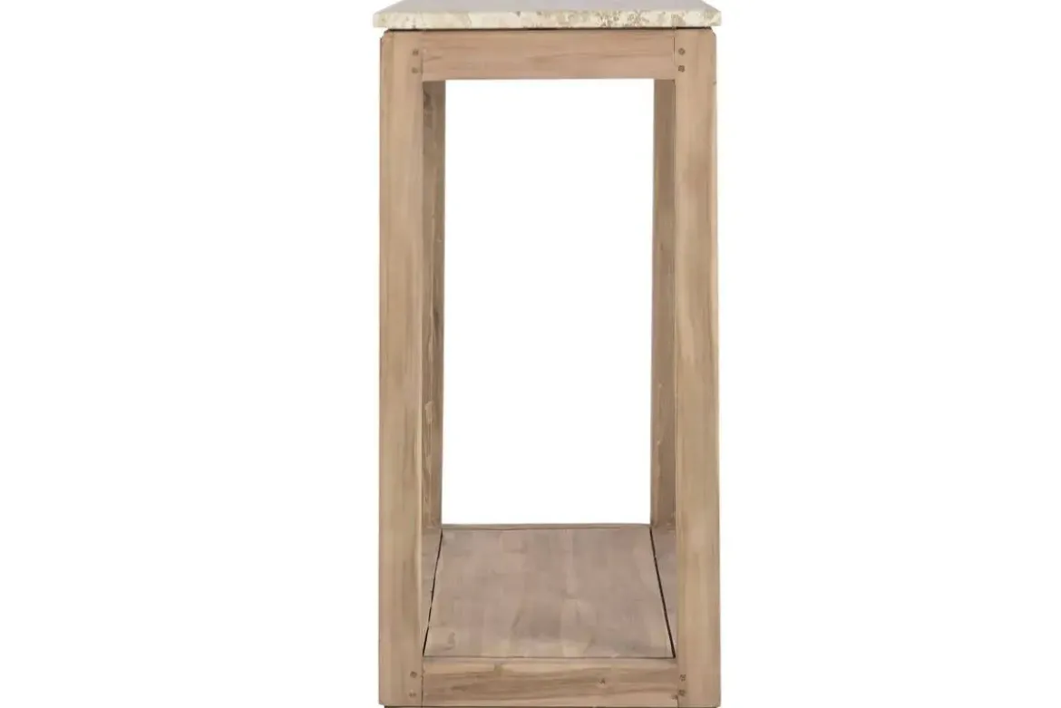 Consola Estructura de Madera Reciclada con Mármol Natural MB-221765