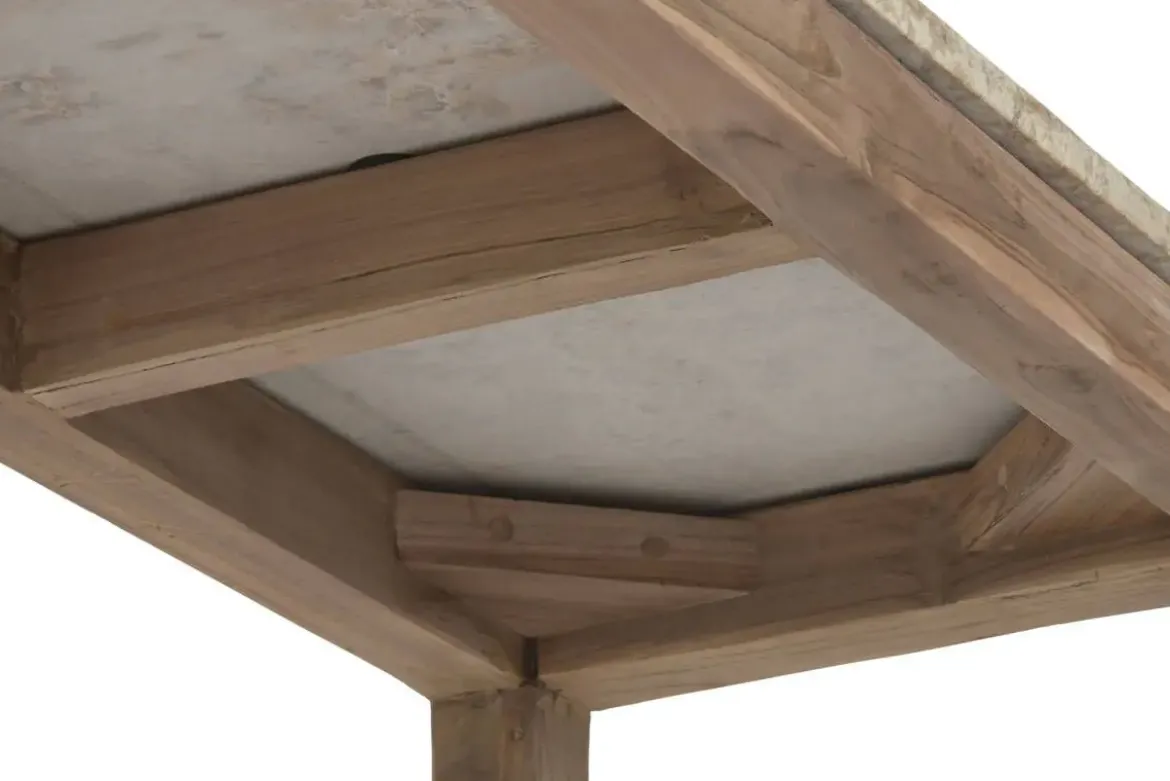 Consola Estructura de Madera Reciclada con Mármol Natural MB-221765