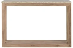 Consola Estructura de Madera Reciclada con Mármol Natural MB-221765