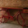 Consola Hierro y Madera Mango Bicicleta Antigua Color Roja MB-222238