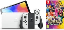 Consola Nintendo Switch OLED Blanca 64GB con Juego EVERYBODY 1-2 SWITCH 7454-4525
