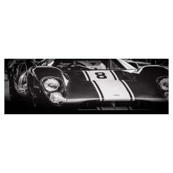 Cuadro de Coche Clásico Ford GT 40 con Marco Blanco y Negro 81-483