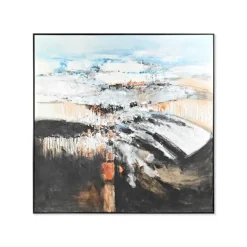 Cuadro de Pintura Abstracta de Acabado Azul y Negro CU-197344
