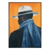 Cuadro Impresión de Hombre con Sombrero PS-Tejido de 103x143 cm 614702