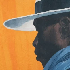 Cuadro Impresión de Hombre con Sombrero PS-Tejido de 103x143 cm 614702