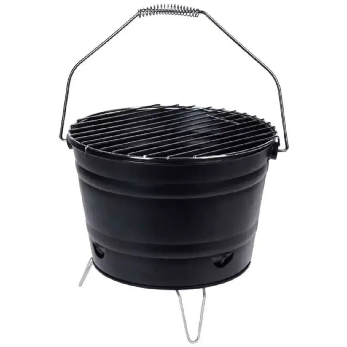 Cubo Barbacoa con Rejilla de 27 cm Negro Y64950450