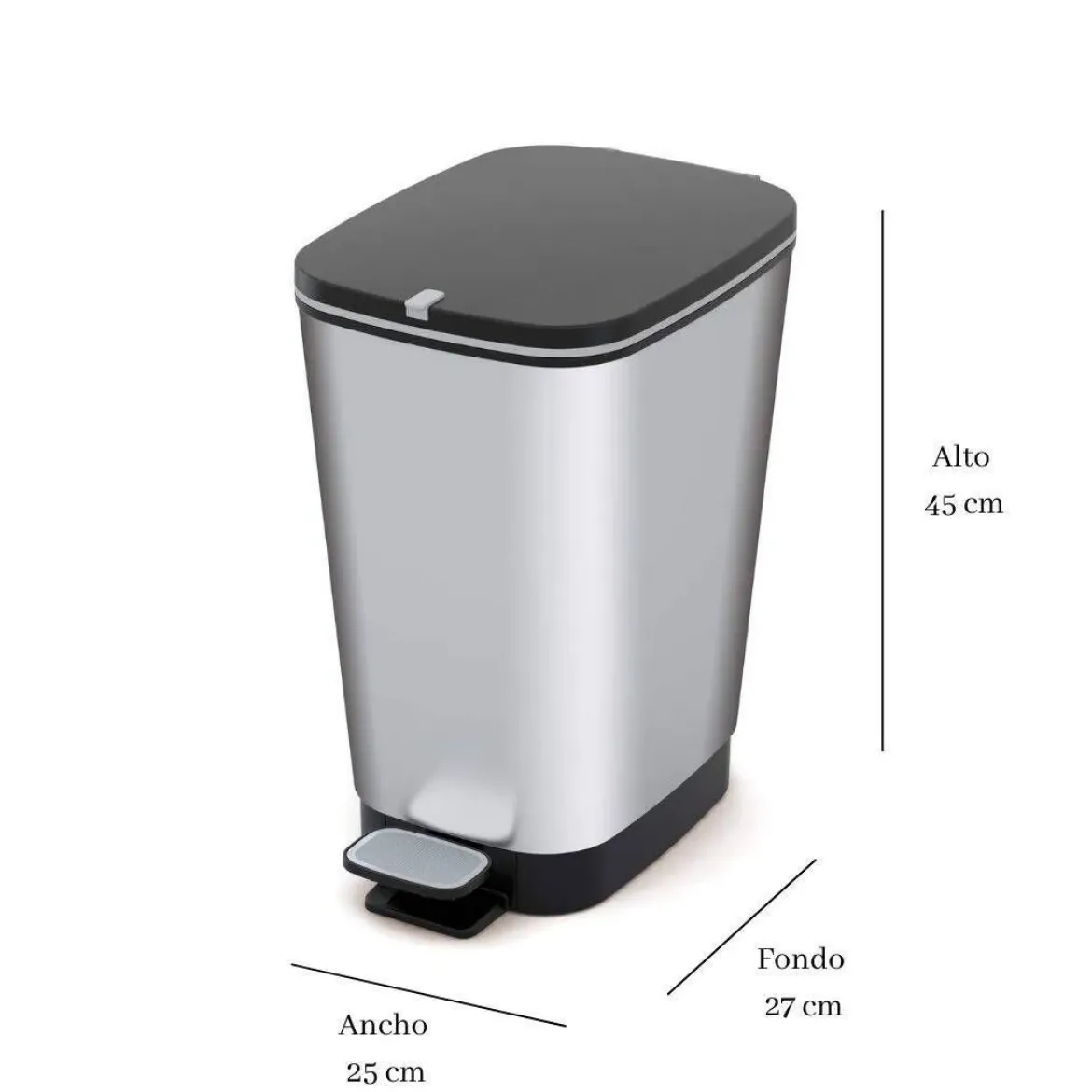 Cubo Chic con Pedal en Color Metalizado de 30 Litros CURVER