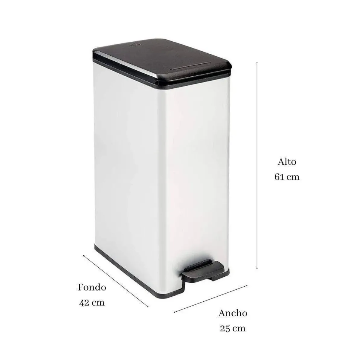 Cubo Decorado Slim 40L Metal curver 213298