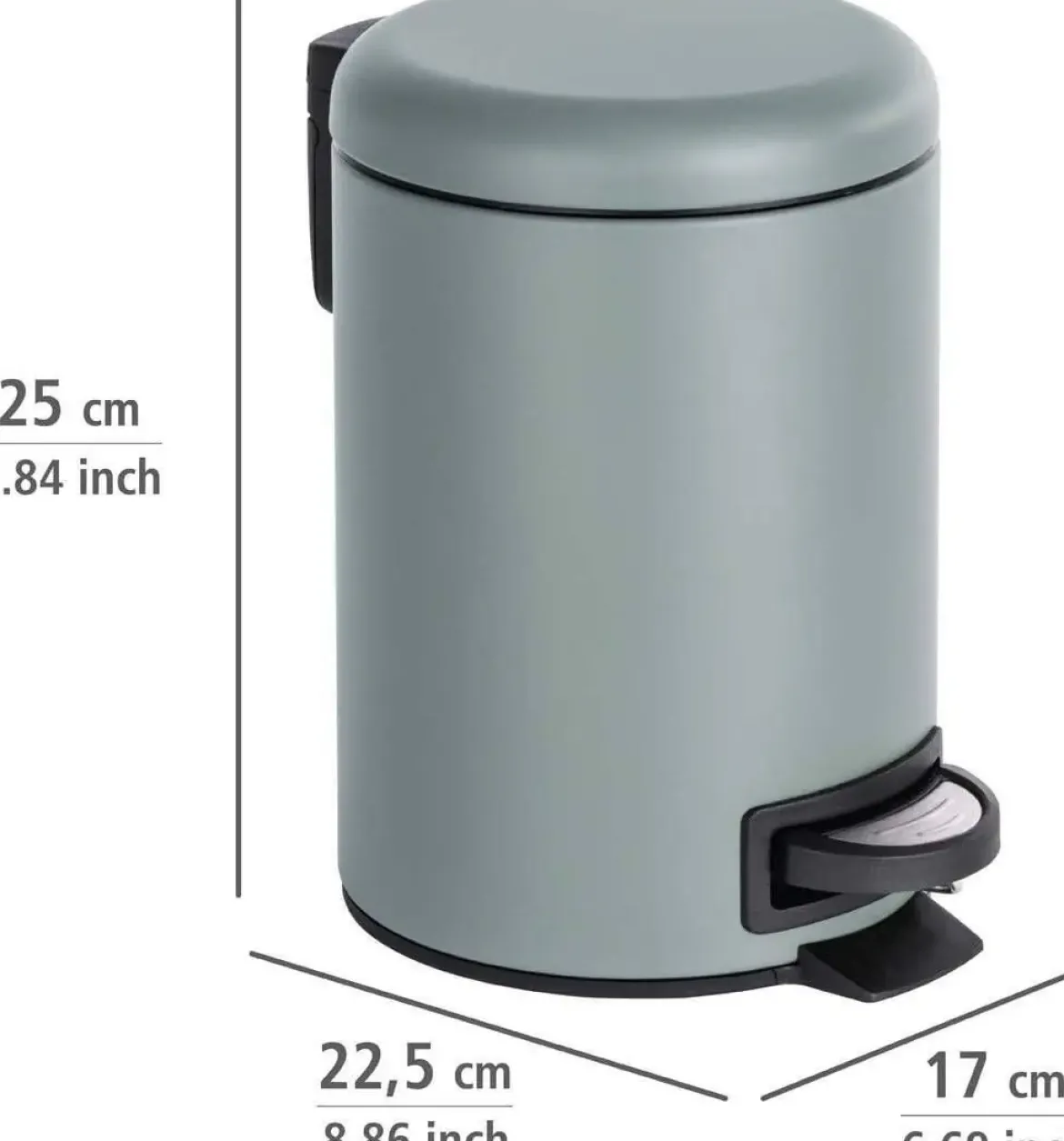 Cubo de pedal 3L WENKO Gris 22148